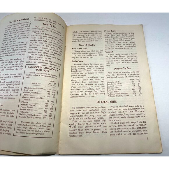 1971 USDA Consumer Guide Nuts in Family Meals Vtg Recipe Booklet Bulletin 176 - Picture 5 of 9